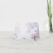 春紫色の花ほこりっぽい青サンキューカード サンキューカード (裏面)