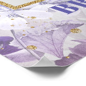 春紫色の花ブライダルシャワーフォトプロップ ポスター (角)