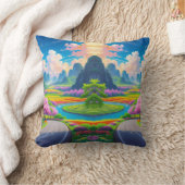 "春経路エスケープ – 風光明媚な窓 クッション (ブランケット)