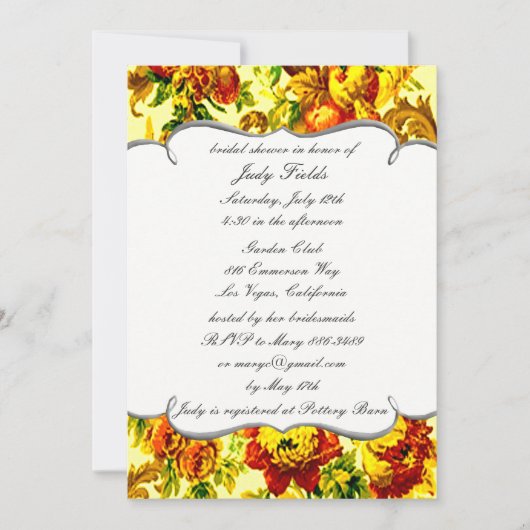 春結婚のブライダルシャワー招待 招待状 (正面)