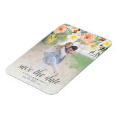 春結婚の写真が日付を保存 マグネット (左側)