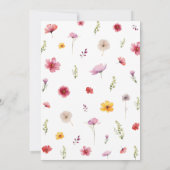 春結婚ワイルドフラワーのメニューカード 招待状 (裏面)