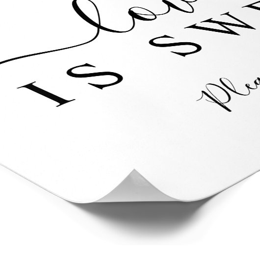 春結婚ワイルドフラワーの愛は甘いサイン ポスター (角)