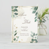 春結婚夏の緑離れの日付を保存 招待状 (スタンド正面)