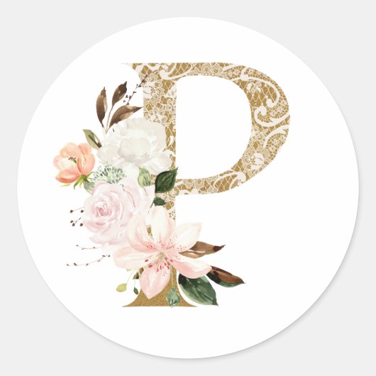 春結婚夏期MONOGRAM P ラウンドシール (正面)