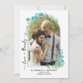 春結婚山の感謝フォトカード セーブザデート (正面)