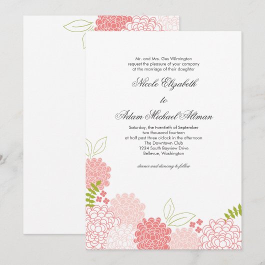 春結婚式招待状 招待状 (正面/裏面)