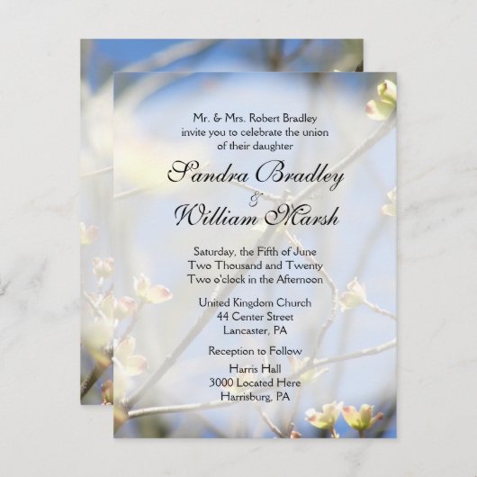 春結婚式招待状 招待状 (正面/裏面)