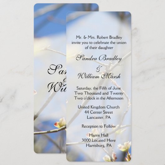 春結婚式招待状 招待状 (正面/裏面)