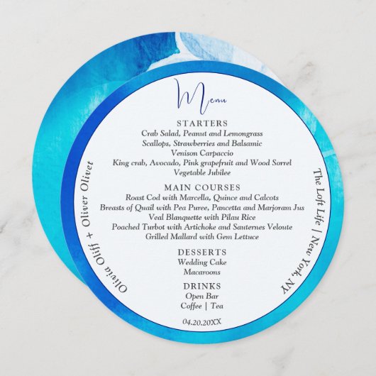 春結婚親愛の円 メニュー (正面/裏面)