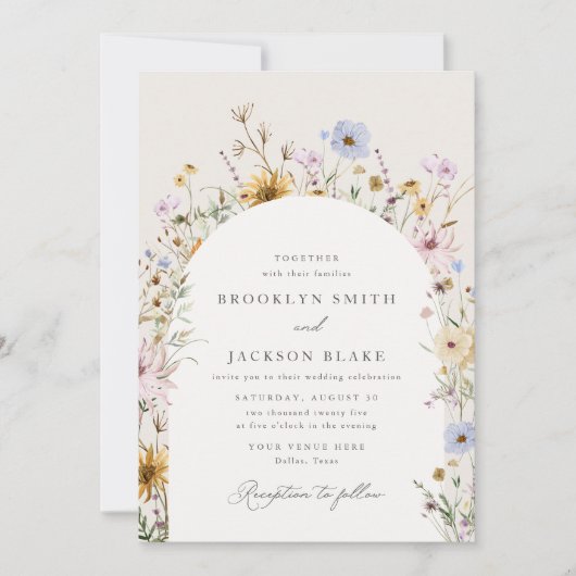 春結婚野花 招待状 (正面)