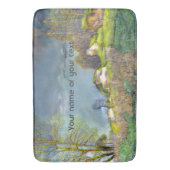 春絵画雷雨の水色 バスマット (正面縦)