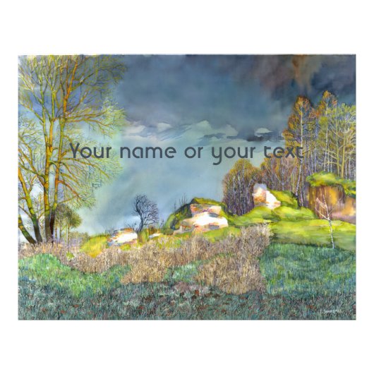 春絵画雷雨の水色 フォトプリント            (正面)