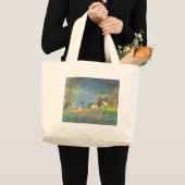 春絵画雷雨の水色 ラージトートバッグ (正面(商品))