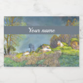 春絵画雷雨の水色 リキュールボトルラベル (シングルラベル)