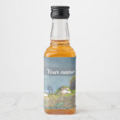 春絵画雷雨の水色 リキュールボトルラベル (正面)