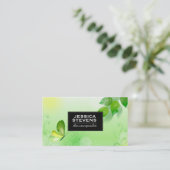 春緑の背景（蝶2） 名刺 (スタンド正面)