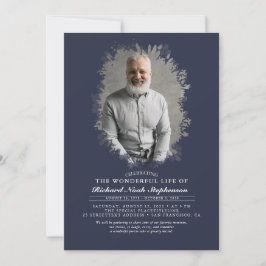 春緑の葉影の葬儀写真 招待状