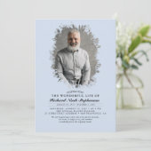 春緑の葉影の葬儀写真 招待状 (スタンド正面)