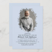 春緑の葉影の葬儀写真 招待状 (正面/裏面)