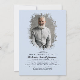 春緑の葉影の葬儀写真 招待状