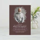 春緑の葉影の葬儀写真 招待状 (スタンド正面)