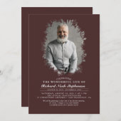 春緑の葉影の葬儀写真 招待状 (正面/裏面)