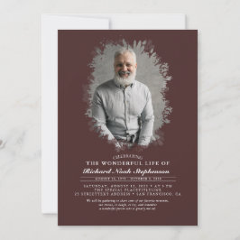 春緑の葉影の葬儀写真 招待状