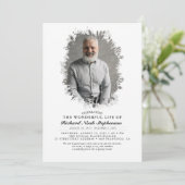 春緑の葉影の葬儀写真 招待状 (スタンド正面)