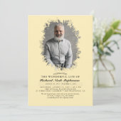 春緑の葉影の葬儀写真 招待状 (スタンド正面)