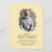 春緑の葉影の葬儀写真 招待状 (正面/裏面)