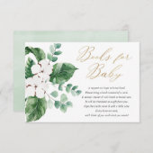 春緑化金ゴールド白フローラ書籍ベビー エンクロージャーカード (正面/裏面)