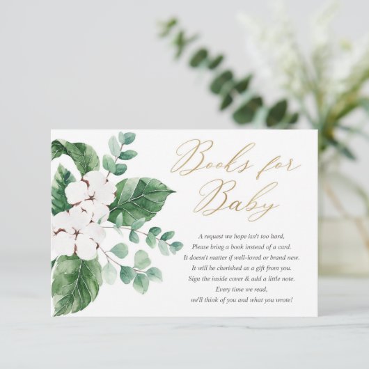 春緑化金ゴールド白フローラ書籍ベビー エンクロージャーカード (スタンド正面)