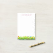 春緑草とカラフル花 ポストイット (デスク上)