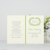 春緑葉フレーム結婚式プログラム (スタンド正面)