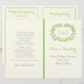 春緑葉フレーム結婚式プログラム (正面/裏面)