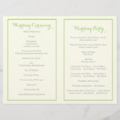 春緑葉フレーム結婚式プログラム (裏面)