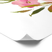 春緑豊かなフローラ結婚が抜かれた式の標識 ポスター (角)