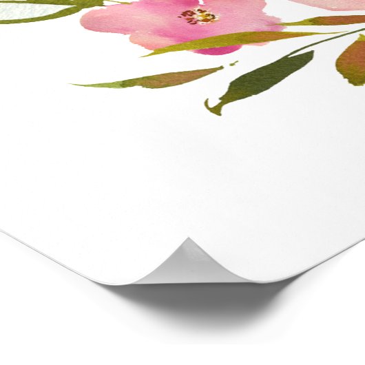 春緑豊かなフローラ結婚が抜かれた式の標識 ポスター (角)