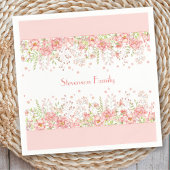 春縁どフローラピンクピーチファミリー名 スタンダードカクテルナプキン