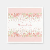 春縁どフローラピンクピーチファミリー名 スタンダードカクテルナプキン (正面)