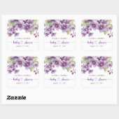 春繊細な紫色の花ベビーシャワー スクエアシール (シート)