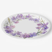 春繊細な紫色の花ベビーシャワー ペーパープレート (アングル)
