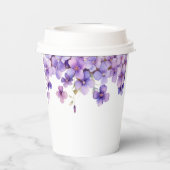 春繊細な紫色の花ベビーシャワー 紙コップ (裏面)