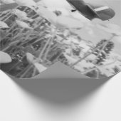 春缶のポピー飛んでいるス越しのホーカーハリケーン ラッピングペーパー (角)