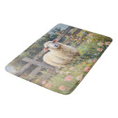 春羊と野絵を描草花 バスマット (アングル)