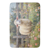 春羊と野絵を描草花 バスマット (正面縦)