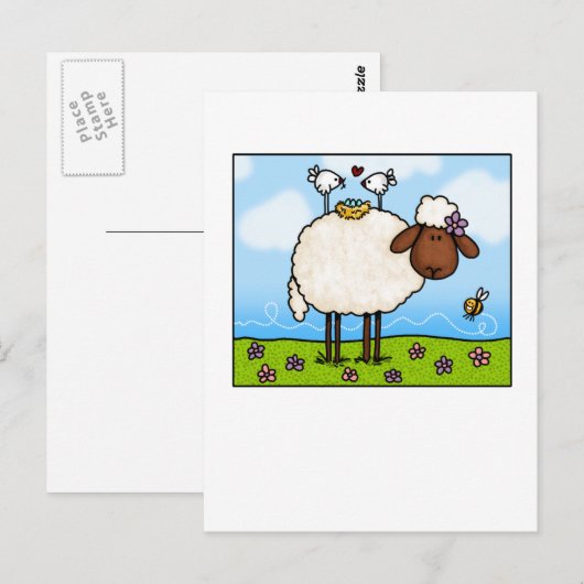 春羊はがき ポストカード (正面/裏面)