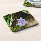 春美しいアパープルワイルドフラワー抽象芸術 コースター (左側)