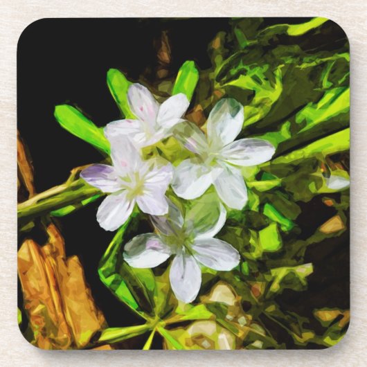 春美しいアパープルワイルドフラワー抽象芸術 コースター (正面)